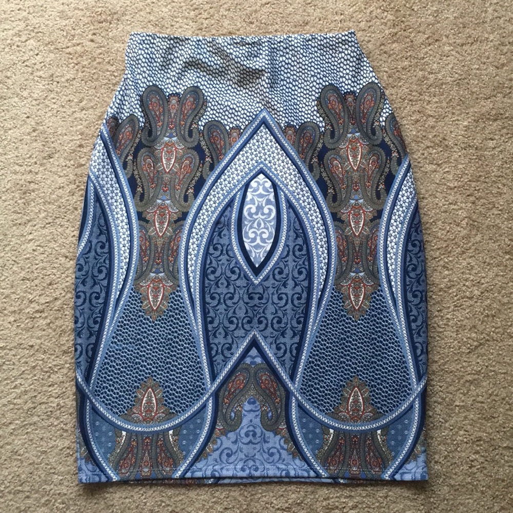 Paisley Pencil Skirt